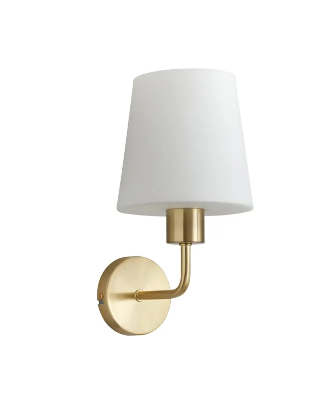 Hit sprzedaży Lampa ścienna DEKO mosiądz mat E27 szklany klosz 8421797899165 - MDC