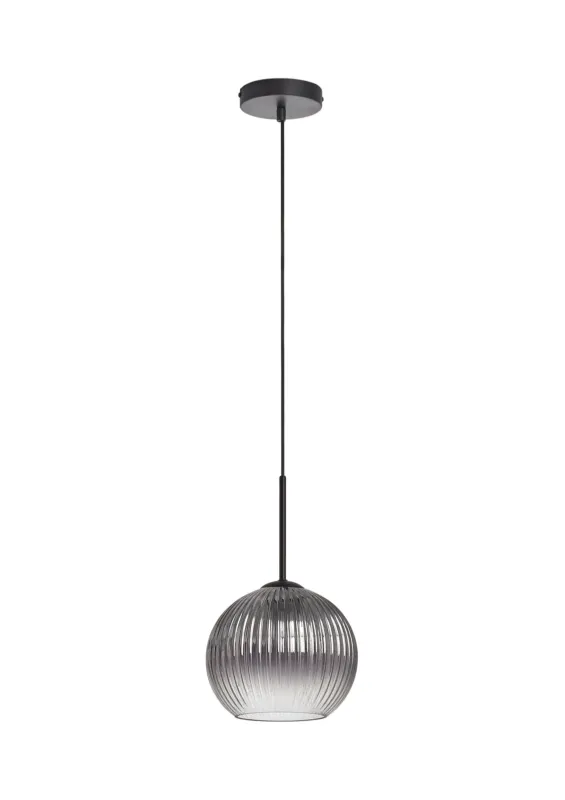Nie przegap Lampa wisząca CANICA czarny, szkło dymione Ø20 E27 8421797898779 - MDC