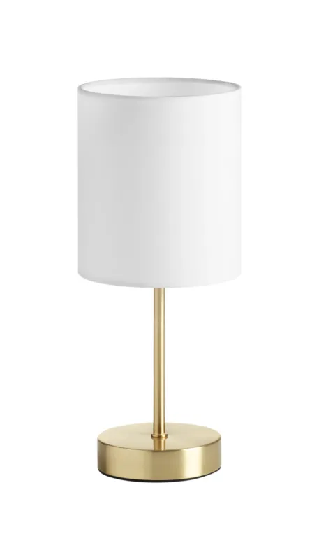Zniżka Lampa stołowa SET XS mosiądz mat 1xE14 abażur biały 8421797892258 - MDC