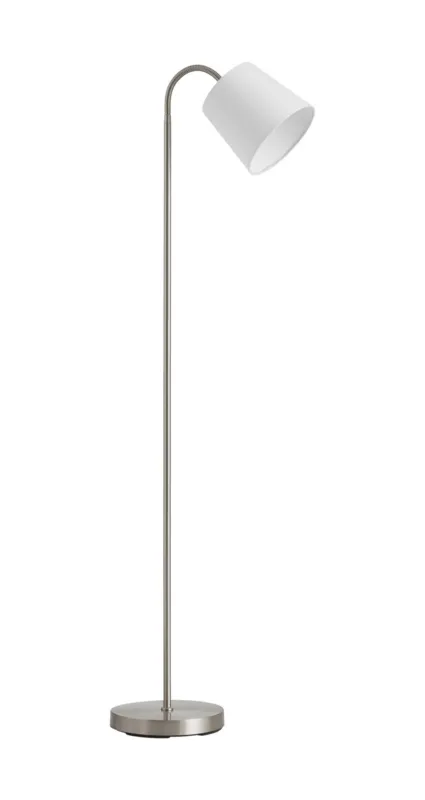 Szybka dostawa Lampa podłogowa LOLY chrom matowy 1xE27 abażur biały 8421797883836 - MDC