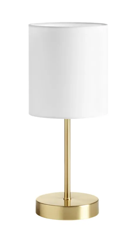 Do wyczerpania zapasów Lampa stołowa SET mosiądz mat 1xE27 abażur biały 8421797892166 - MDC