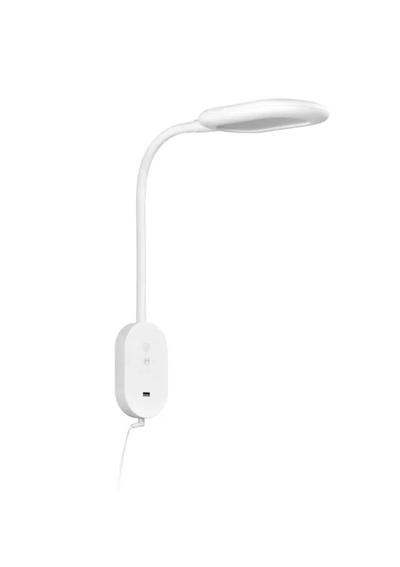Dodaj do koszyka Lampa ścienna ROBIN biały 10W 540lm CCT zmienna barwa, ściemniacz 3 stopniowy, ładowarka USB 8421797781781 - MDC