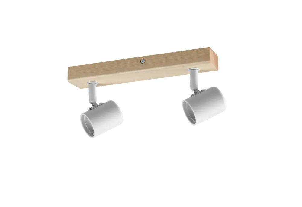 Lampa sufitowa ETNIA R2 biały mat 2xE27, naturalne drewno sosnowe 8421797500276 - MDC Zniżka