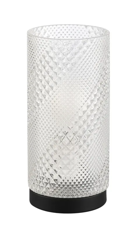 Lampa stołowa MAYA 1xE27 czarna, szkło transparentne 8421797791360 - MDC Wysoka jakość