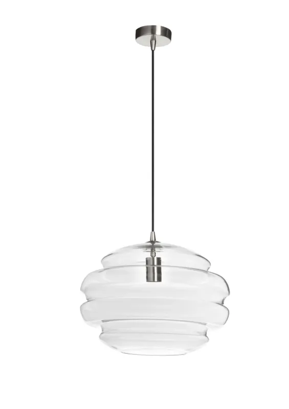 Lampa wisząca MEL XL transparentny klosz, chrom matowy Ø40cm 1xE27 8421797799038 - MDC Sprawdź teraz