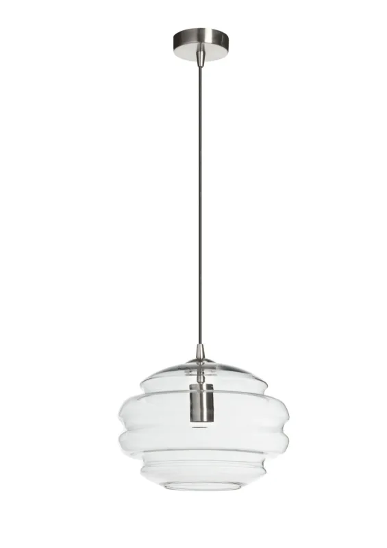 Lampa wisząca MEL transparentny klosz, chrom matowy Ø30cm 1xE27 8421797798932 - MDC Bestseller