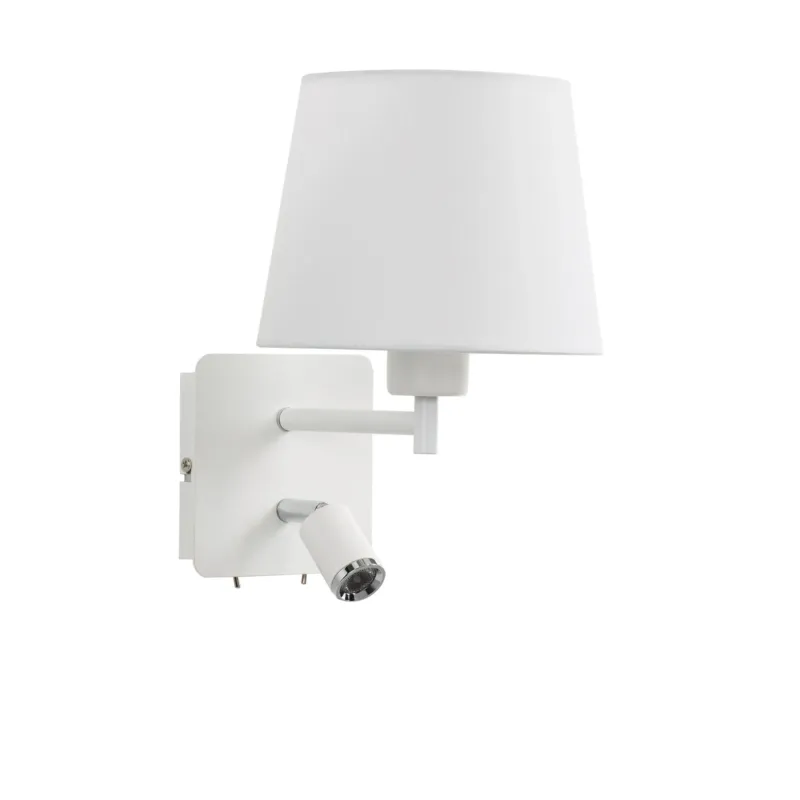 Lampa ścienna MAILAND biały mat 1xE27+LED 3W 3000K abażur biały 8421797755782 - MDC Sprawdź teraz