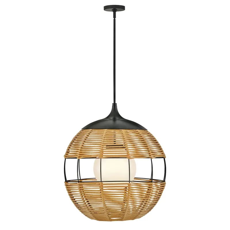 Lampa wisząca metalowa brązowa ze szkłem 61cm QN-MADDOX-P-M-BK-CAM z serii MADDOX Wysoka jakość