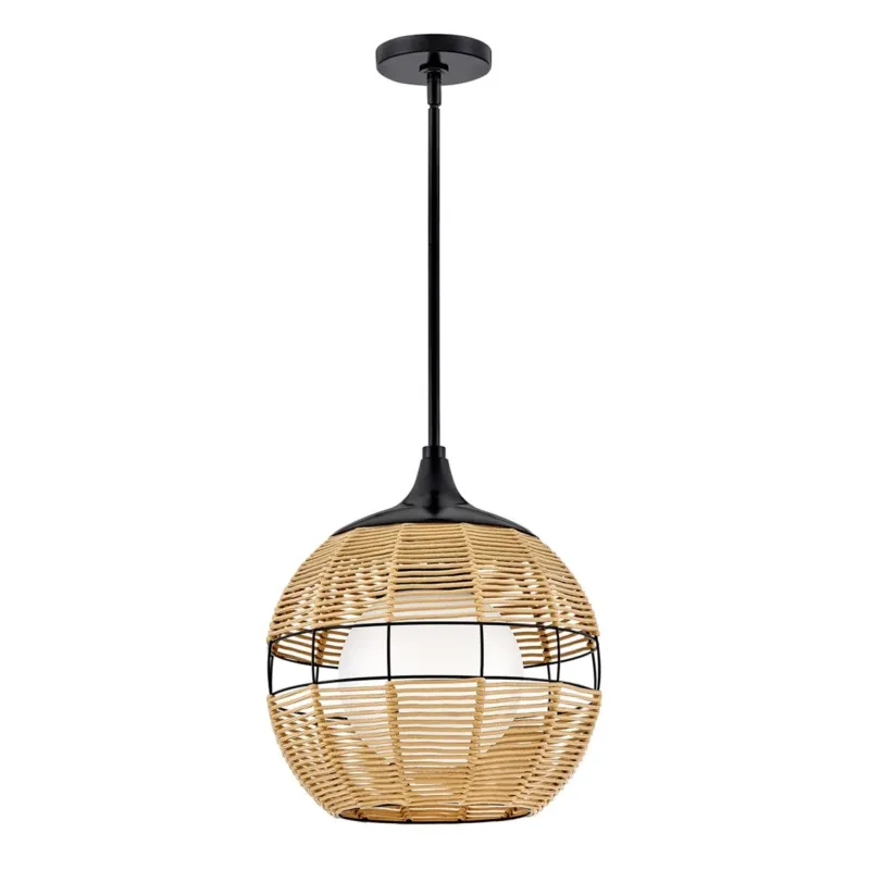 Lampa wisząca metalowa brązowa ze szkłem QN-MADDOX-P-S-BK-CAM z serii MADDOX Do wyczerpania zapasów