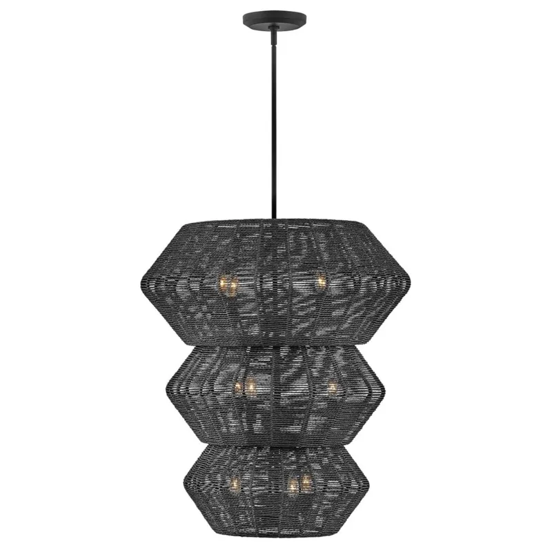 Lampa wisząca metalowa czarna 10-punktowa QN-LUCA-10P-BK-BK z serii LUCA Bezpieczne zakupy