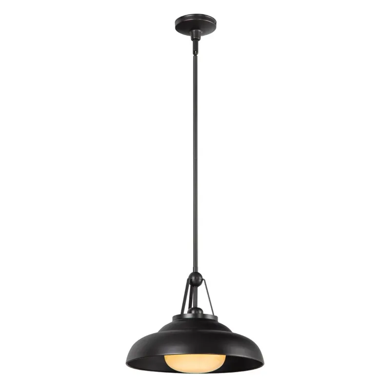 Popularny Lampa wisząca metalowa czarna ze szklanym kloszem QN-PALMETTO-P-M-UBZ z serii Palmetto