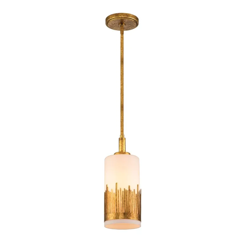 Premium Lampa wisząca złota metalowa ze szklanym kloszem QN-SAWGRASS-MP-DG-O z serii Sawgrass