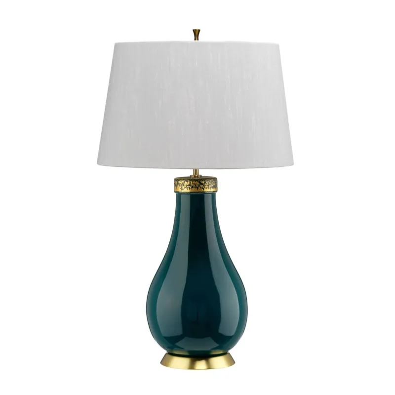 Do wyczerpania zapasów Lampa stołowa ceramiczna zielona z abażurem QN-HAVERING-TL-IV z serii Havering