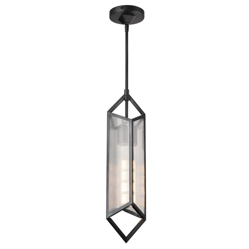 Cena promocyjna Lampa wisząca metalowa czarna ze szklanym kloszem QN-CAIRO-1P-UBZ-CR z serii Cairo