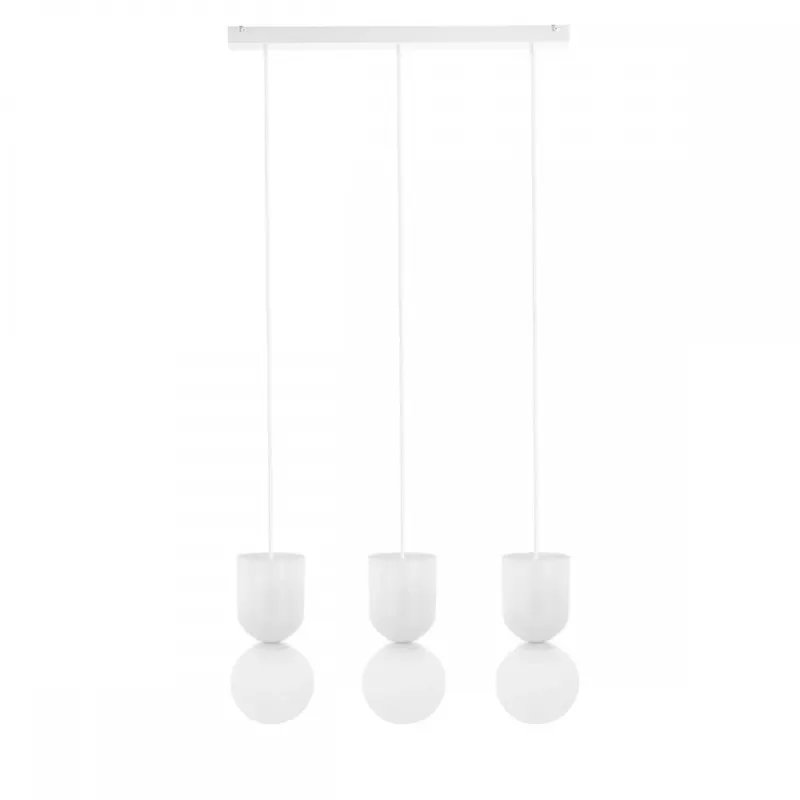 Zniżka Lampa wisząca minimalistyczna 3 klosze LUOTI biała LUL311P0 - Ummo