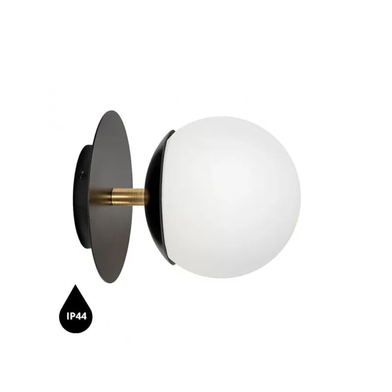 Lampa ścienna łazienkowa IP44 elegancka PLAAT czarno-złoty PLC123S0 - Ummo Zniżka
