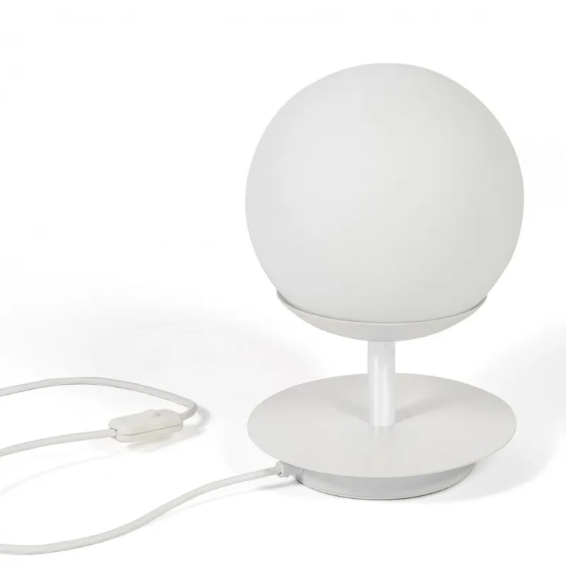 Lampa stołowa minimalistyczna PLAAT biała PLS111P1 - Ummo Premium