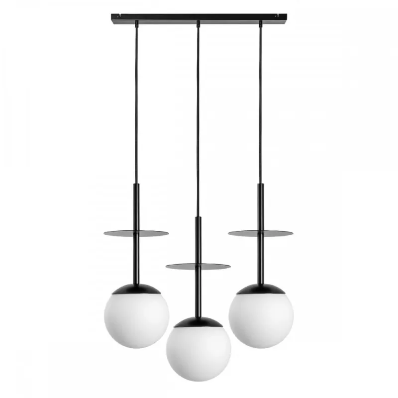 Lampa wisząca minimalistyczna kule PLAAT czarna PLL322P0 - Ummo Premium