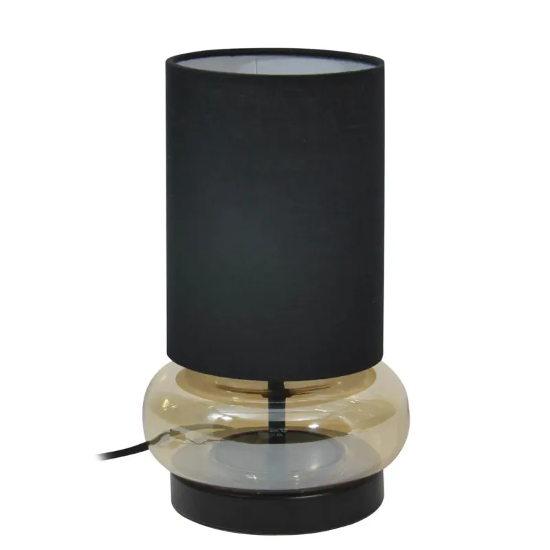 Lampa biurkowa czarna z bursztynowym szkłem TB-43648-BL-AMB z serii Epiro - Lampy Italux Tylko dziś