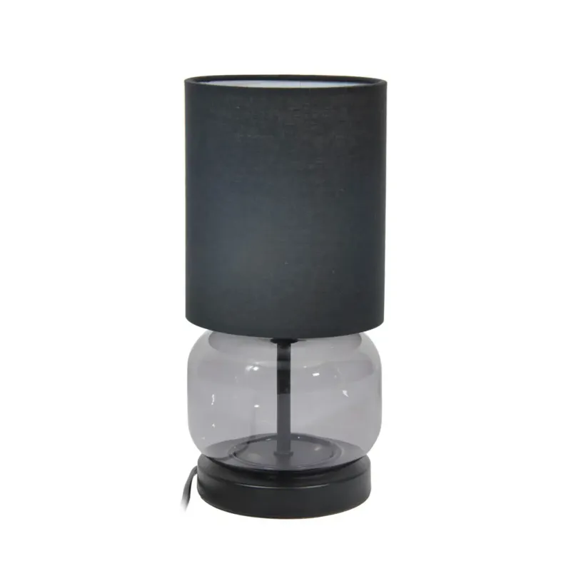 Lampa biurkowa czarna z tkaninowym abażurem TB-63748-BL-SG z serii Dorme - Lampy Italux Zamów teraz