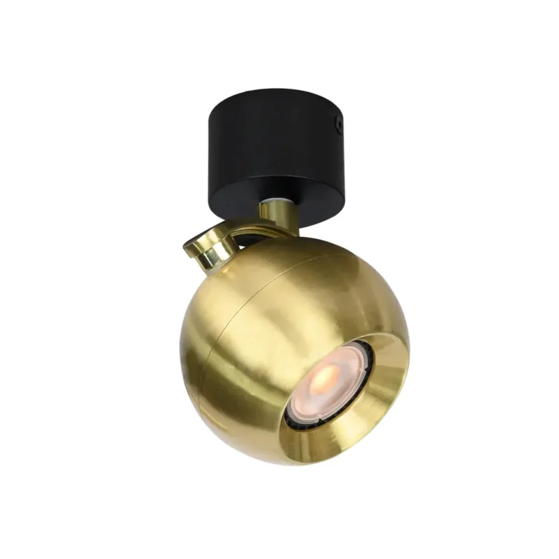 Reflektor sufitowy metalowy czarno-złoty 1-punktowy SPL-45379-1R-BK-GD z serii Lafin - Lampy Italux Wysoka jakość