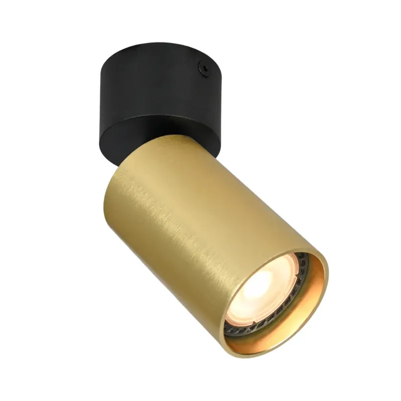 Reflektor sufitowy metalowy czarno-złoty 1-punktowy SPL-23436-1R-BK-BRSS z serii NESTO - Lampy Italux Szybka dostawa