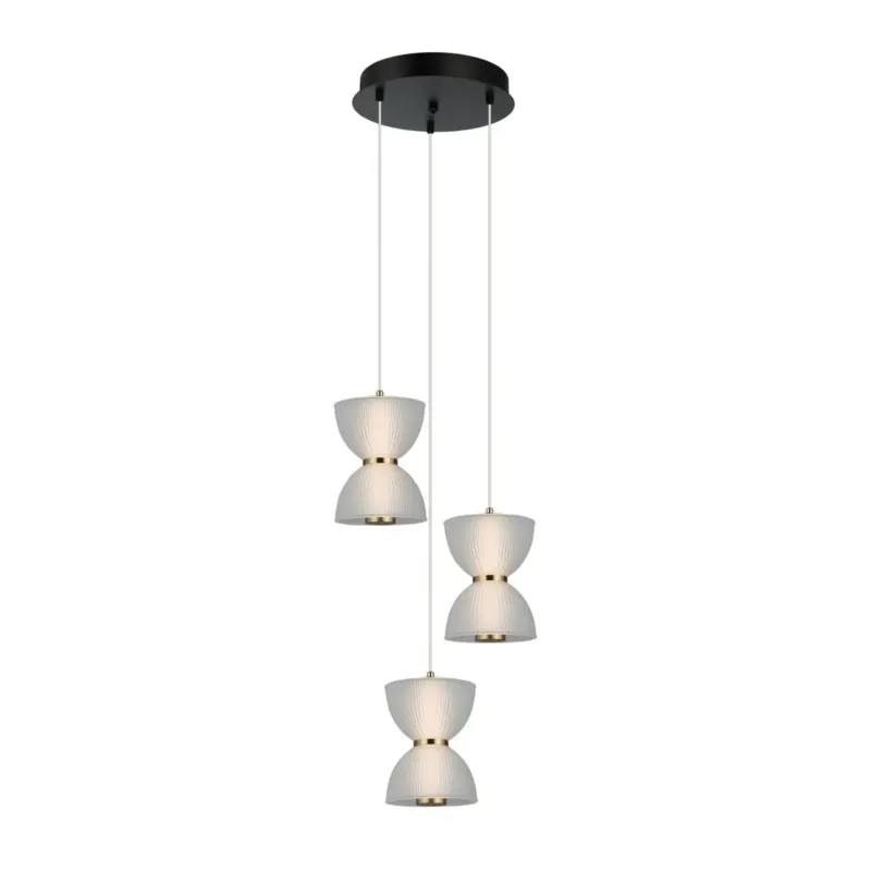 Ekspresowa dostawa Lampa wisząca 3-punktowa szklana czarna PND-83949-3-BK z serii Tica - Lampy Italux
