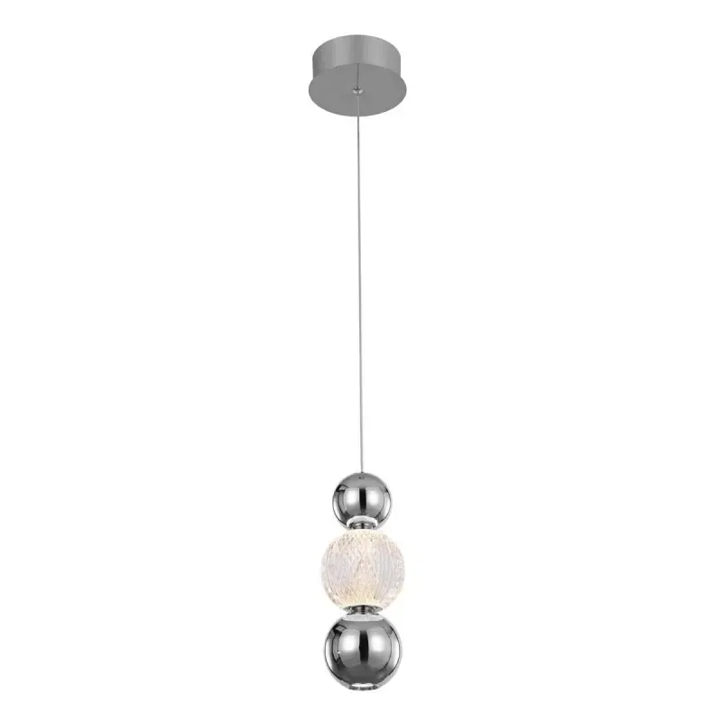 Ostatnie sztuki Lampa wisząca chromowana szklana LED PND-83728-7W-3K-CH z serii Oter - Lampy Italux