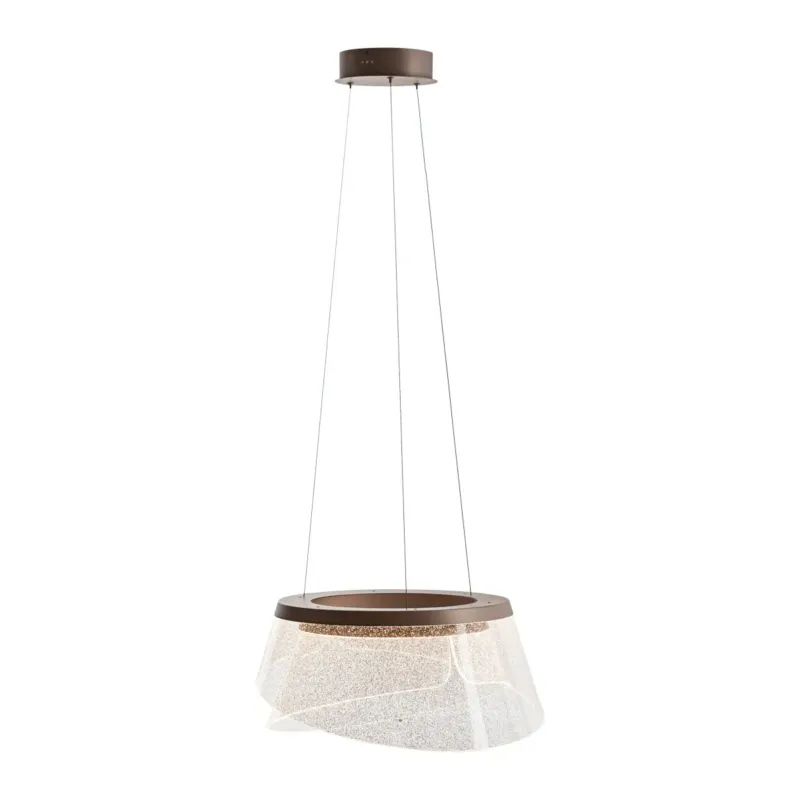 Lampa wisząca LED brązowa okrągła 56cm PND-59178-47W-3K z serii FOREN - Lampy Italux Ekspresowa dostawa