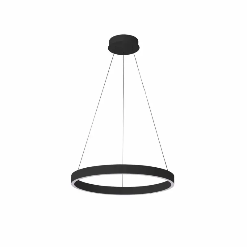 Lampa wisząca LED czarna okrągła 60cm PND-56215D-060RPC-BK-3KS4K-TRDIMM z serii Brasco - Lampy Italux Darmowy zwrot