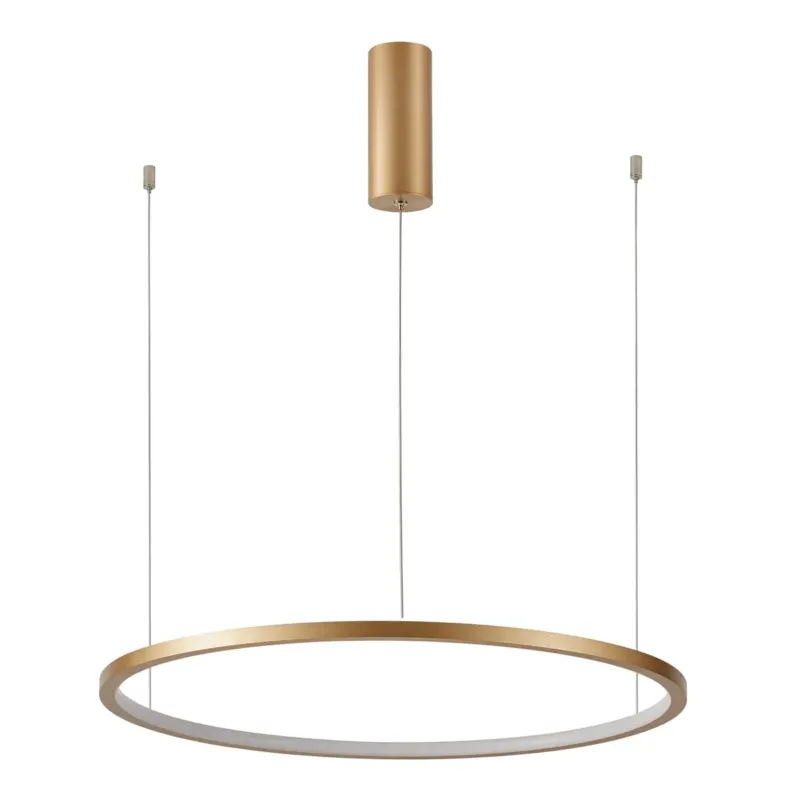Lampa wisząca LED złota okrągła 100cm PND-56135B-100RPP-GD-3KS4K-TRDIMM z serii VINOLA - Lampy Italux Super okazja