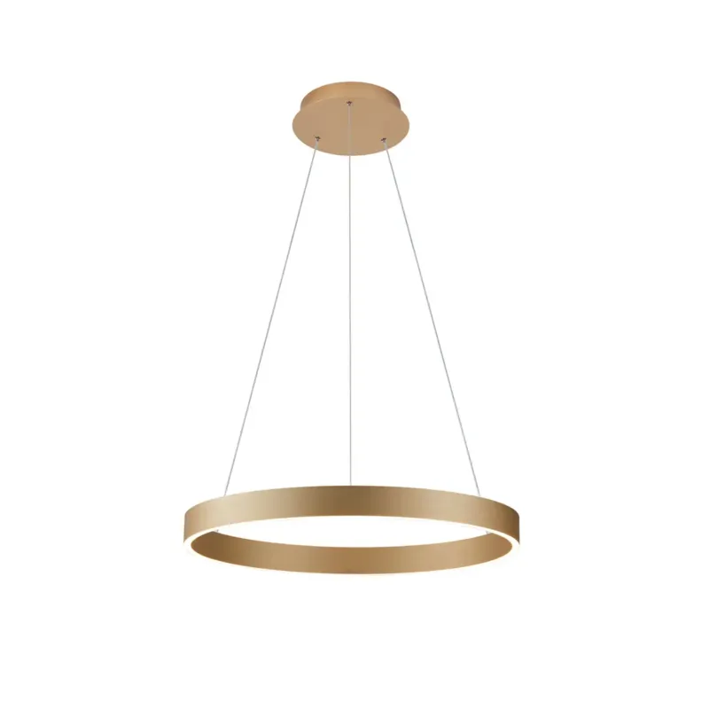 Lampa wisząca LED złota okrągła 60cm PND-56215D-060RPC-GD-3KS4K-TRDIMM z serii Brasco - Lampy Italux Niska cena