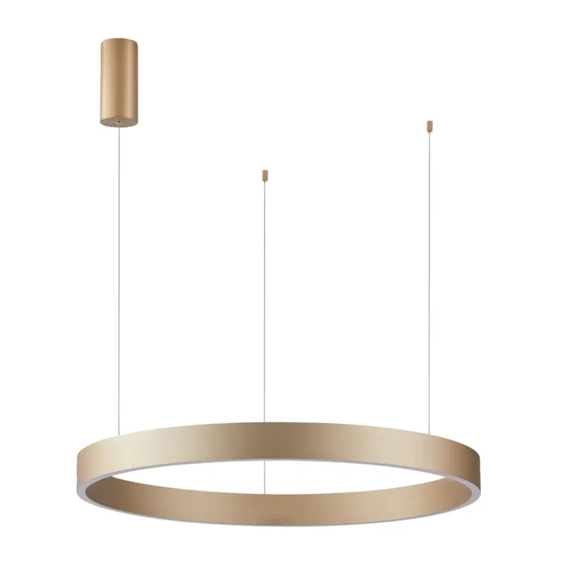 Lampa wisząca LED złota okrągła 80cm PND-56215-080RPP-GD-3KS4K-TRDIMM z serii BRASCO - Lampy Italux Nowy