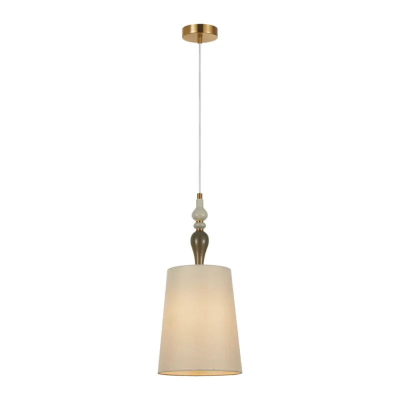 Lampa wisząca metalowa brązowa z abażurem PND-84678D-AB z serii MOREN - Lampy Italux Wysoka jakość