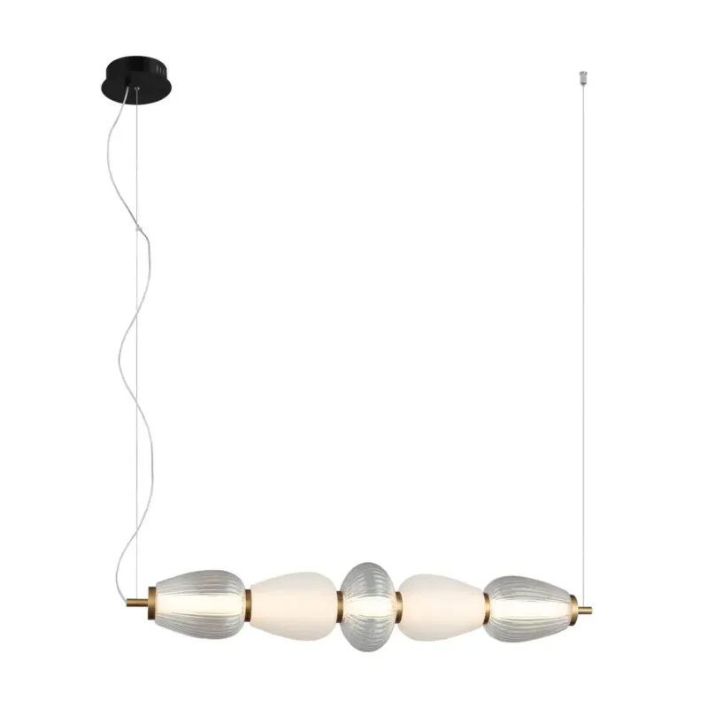 Lampa wisząca podłużna szklana czarna 84cm PND-74937-5-BK z serii GASTEL - Lampy Italux Najlepsza cena