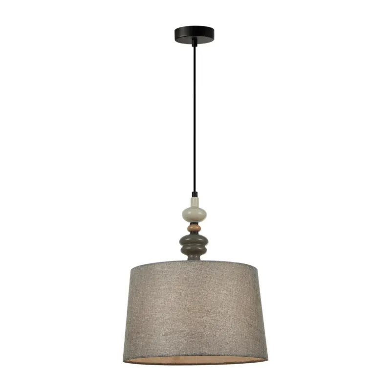 Lampa wisząca szary abażur z ozdobnymi elementami PND-22374B-BK z serii NEROM - Lampy Italux Wybór klientów