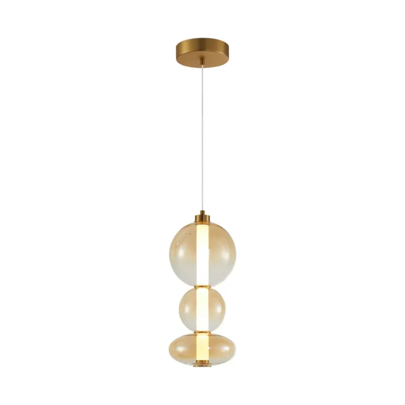 Lampa wisząca szklana bursztynowa LED PND-24352V-24W-AB-AMB z serii Sonte - Lampy Italux Obniżka ceny