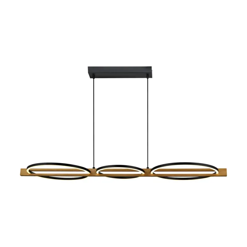 Lampa wisząca LED czarna drewniana 115cm PND-55362-40W-WO z serii NATANO - Lampy Italux Tani