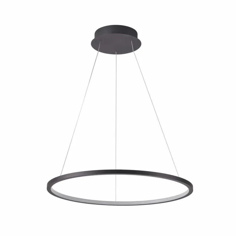 Dostępne od ręki Lampa wisząca LED czarna okrągła 80cm PND-56135B-080RPC-BK-3KS4K-TRDIMM z serii Vinola - Lampy Italux