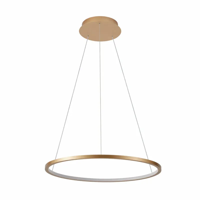 Lampa wisząca LED złota okrągła 60cm PND-56135B-060RPC-GD-3KS4K-TRDIMM z serii VINOLA - Lampy Italux Hit sprzedaży