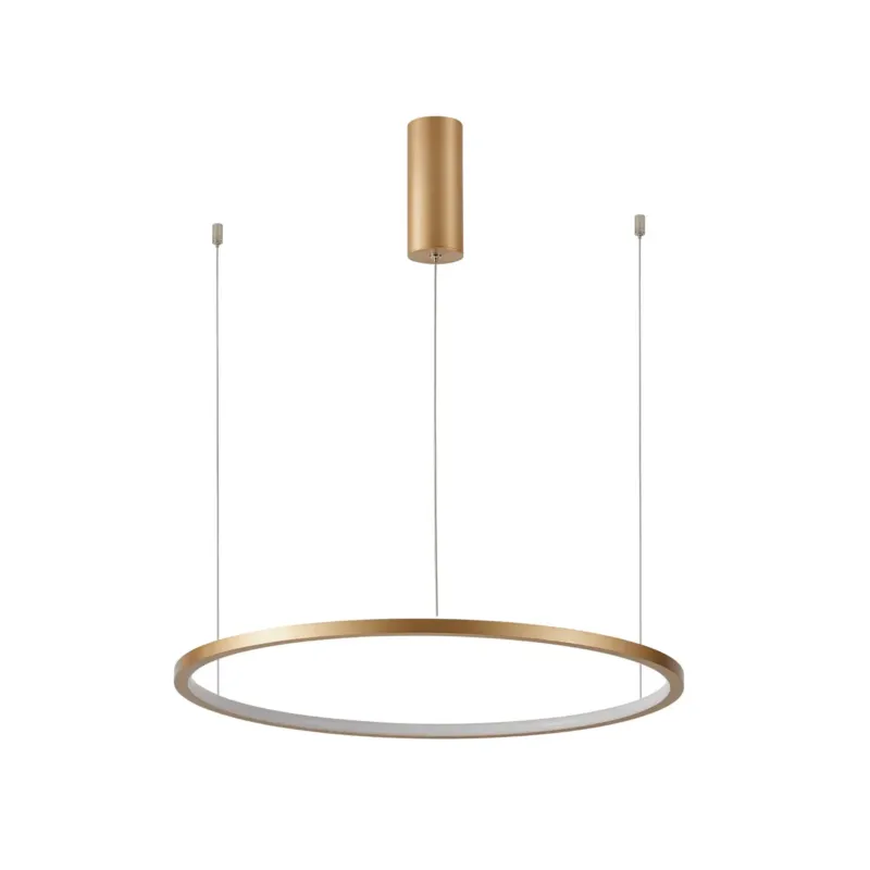 Lampa wisząca LED złota okrągła 60cm PND-56135B-060RPP-GD-3KS4K-TRDIMM z serii Vinola - Lampy Italux Tani