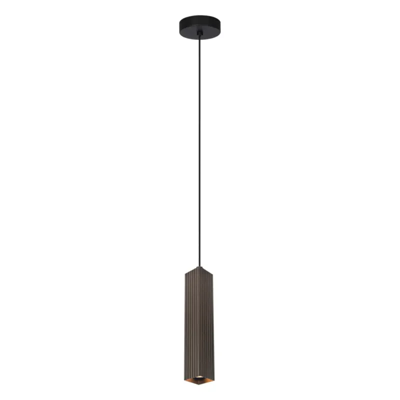 Lampa wisząca metalowa brązowa tubowa PND-37492-1-BRO z serii Tecno - Lampy Italux Wyprzedaż