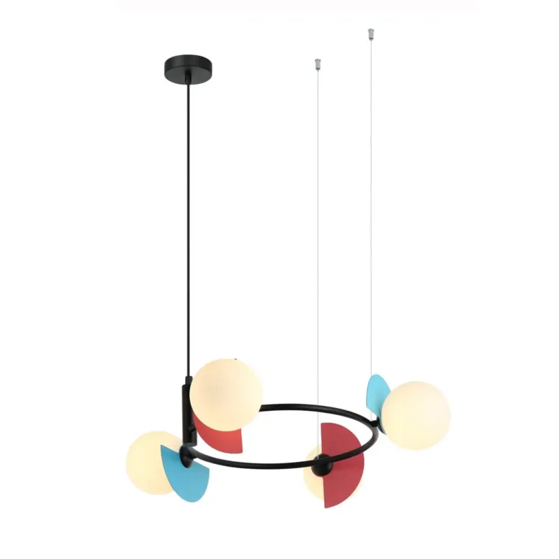 Lampa wisząca metalowa wielokolorowa 4-punktowa PND-37482-4R-MLTI z serii Nauti - Lampy Italux Ostatnia szansa