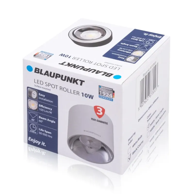 Dodaj do koszyka Lampa LED natynkowa Spot Roller 10W biały barwa ciepła DLW10WW - Blaupunkt