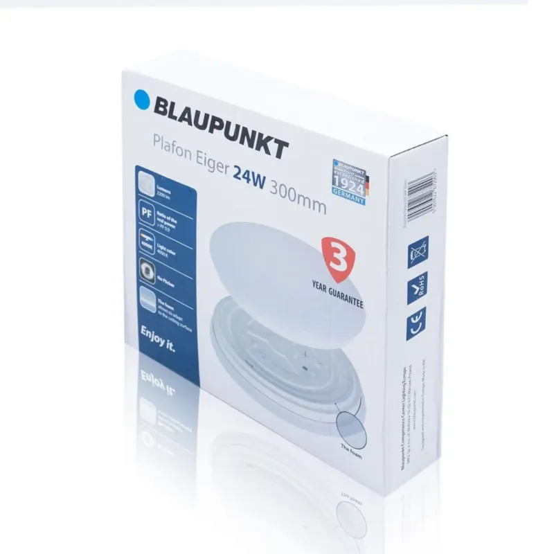 Dostępne od ręki Plafon LED Eiger 24W barwa naturalna PL24NW - Blaupunkt