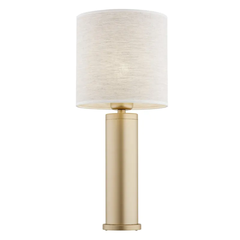 Bezpieczne zakupy Lampa stołowa z lnianym abażurem RIVA 8315 złota - Argon