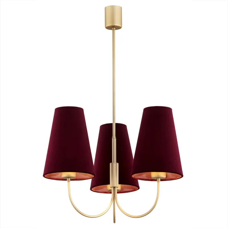 Do wyczerpania zapasów Żyrandol elegancki SAFIANO 6270 bordo i złoto - Argon