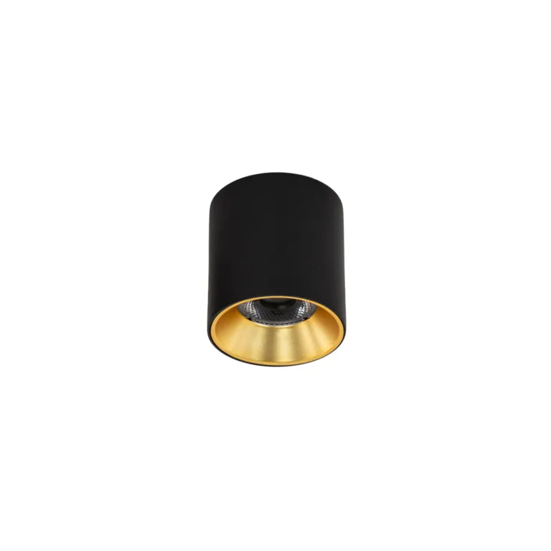 Lampa sufitowa tuba czarno-złota metalowa 7,5cm CLN-6677-75-BL-GD-3K z serii Altisma - Lampy Italux Kup teraz