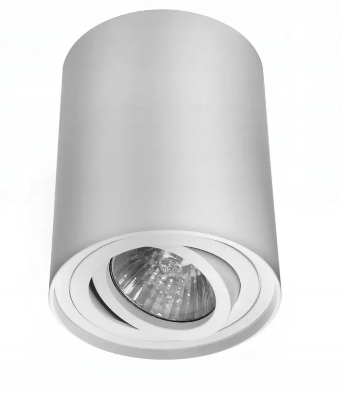 Niska cena Tuba GU10 sufitowa okrągłą lampa biała bross regulowana 163 - Decorativi