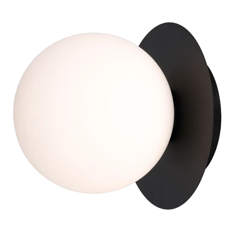 Hit cenowy Kinkiet czarny metalowy ze szklaną kulą W01834BK z serii CAPE TOWN - Cosmo Light